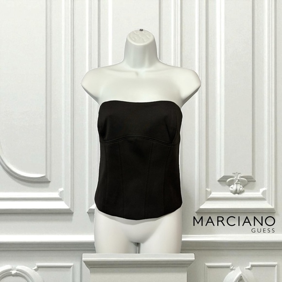 Marciano Tops - Marciano Guess, Black Bustier Top, Size Small
